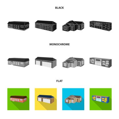 Cephe ve işareti konut yalıtılmış nesne. Cephe ve altyapı hisse senedi simgesi için web topluluğu.