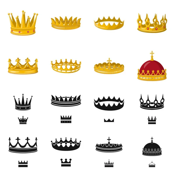 Design vettoriale del simbolo medievale e nobiliare. Collezione di icone vettoriali medievali e monarchiche per stock . — Vettoriale Stock