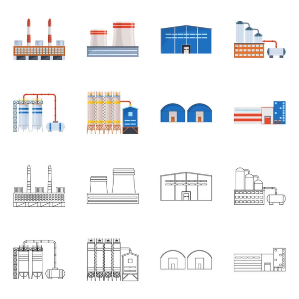 Vector illustration of production and structure sign. Collection of production and technology stock symbol for web. — Stock Vector