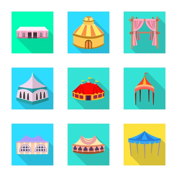 Vector design of awning and shelter icon. Collection of awning and canopy vector icon for stock. — Stock Vector