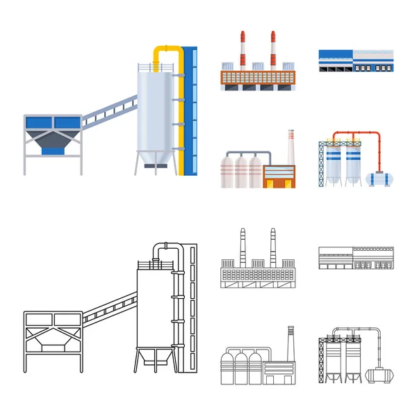 Objeto aislado de producción y signo de estructura. Colección de producción y tecnología stock vector ilustración . — Archivo Imágenes Vectoriales