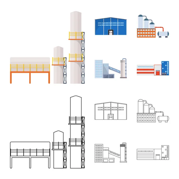 Isolated object of production and structure symbol. Set of production and technology stock vector illustration. — Stock Vector