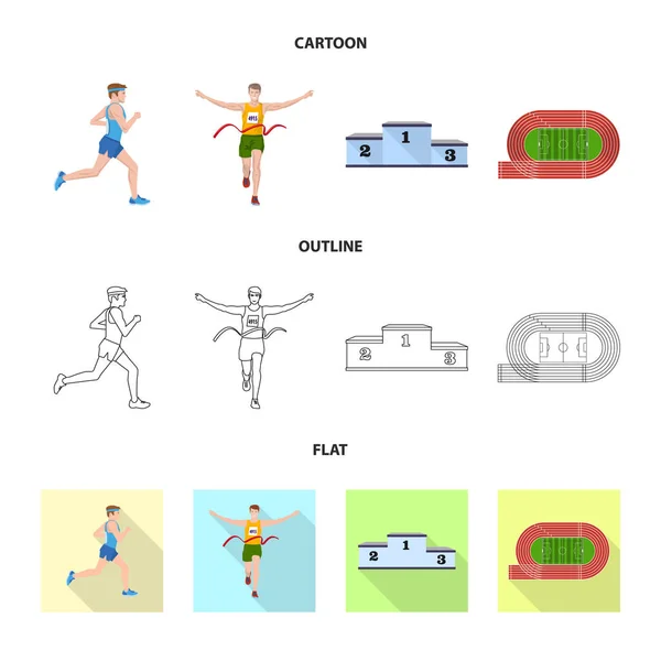 Isolated object of sport  and winner sign. Set of sport  and fitness  vector icon for stock. — Stock Vector