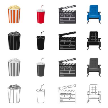 Televizyon ve işareti filme vektör tasarımı. Televizyon ve hisse senedi için vektör simge görüntüleme kümesi.