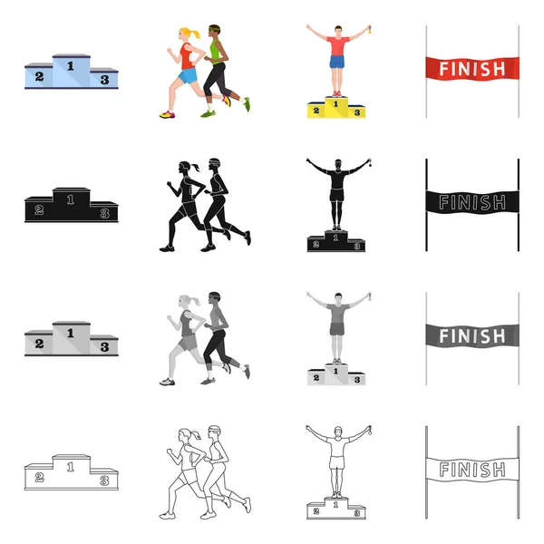 Objeto aislado del deporte y signo ganador. Conjunto de símbolo de stock de deporte y fitness para web . — Vector de stock