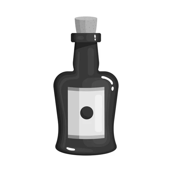 Изолированный предмет из бутылки и иконы вина. Коллекция бутылок и укрепленных символов запаса для паутины . — стоковый вектор