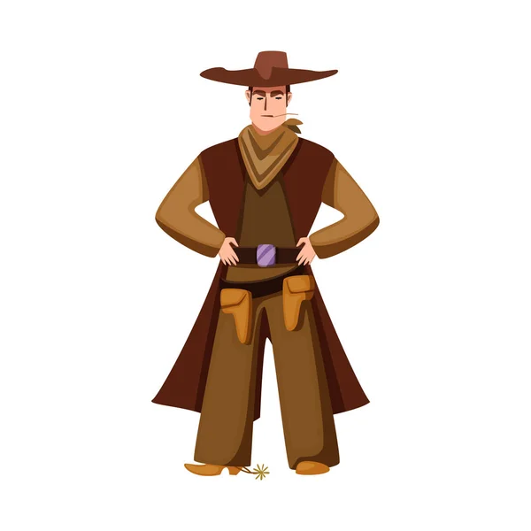 Vector design of cowboy and man symbol. Set of cowboy and hat stock symbol for web. — Stock Vector