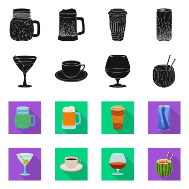 Vektör illüstrasyon işareti bar ve içki. İçki ve parti hisse senedi simgesi için web topluluğu.