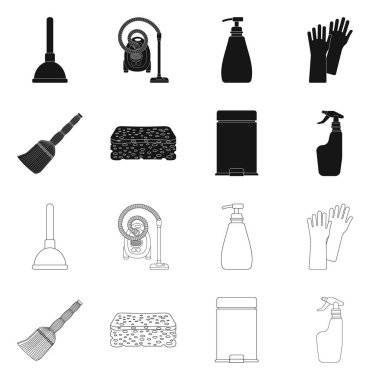 Temizlik ve servis logo vektör tasarımı. Hisse senedi için temizlik ve ev vektör simge kümesi.