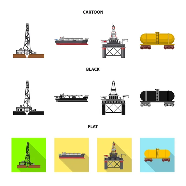 Diseño vectorial del logotipo de petróleo y gas. Colección de aceite y gasolina símbolo de reserva para la web . — Vector de stock