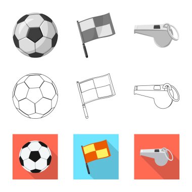 Futbol ve dişli simge vektör Illustration. Futbol ve turnuva hisse senedi simgesi için web topluluğu.