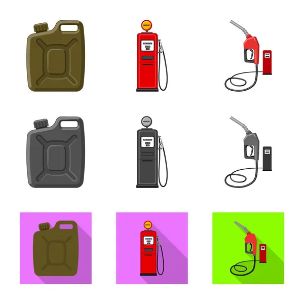 Vector illustration of oil and gas symbol. Collection of oil and petrol vector icon for stock. — Stock Vector