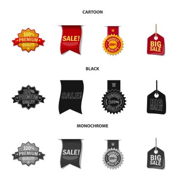 Amblem ve rozet simge vektör tasarımı. Amblem ve etiket stok vektör çizim seti.