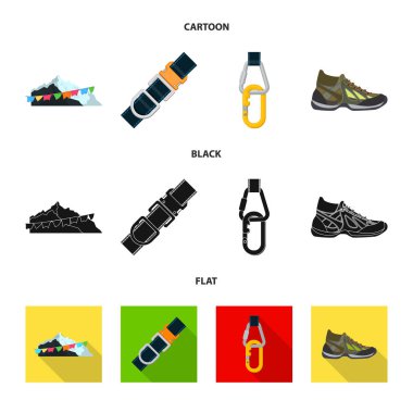 Dağcılık ve tepe simge vektör çizimi. Kamp ve dağcılık topluluğu hisse senedi için vektör simgesi.