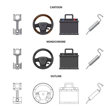 Otomatik ve bölümü simge vektör tasarımı. Oto, araba hisse senedi simgesi için web topluluğu.