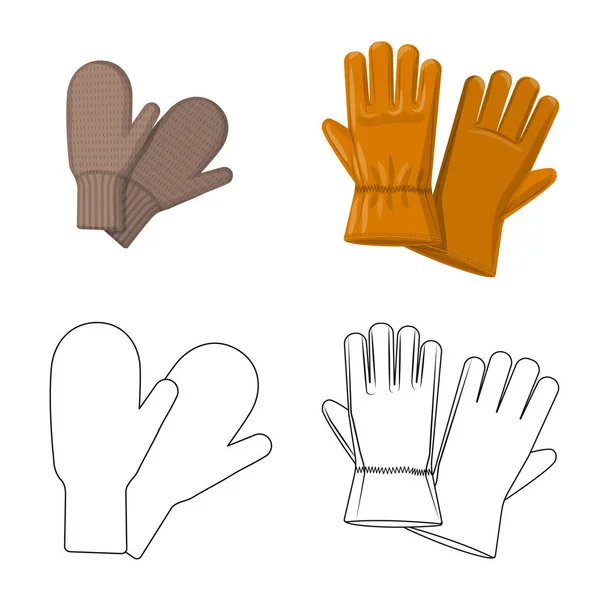 Vektor-Design von Handschuh und Wintersymbol. Handschuhset und Ausrüstungslager Symbol für Web. — Stockvektor