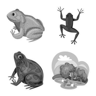 Vektör tasarım vahşi ve doğa sembolü. Hisse senedi için vahşi ve bataklık vektör simgesi koleksiyonu.