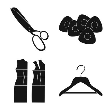 Stüdyo ve endüstri işareti vektör Illustration. Web için stüdyo ve dikiş stok sembolü koleksiyonu.