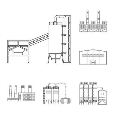 Vektör Illustration üretim ve Şirket simgesi. Üretim ve yapı stok vektör çizim seti.