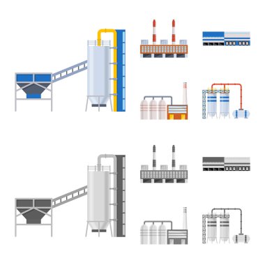 Üretim ve yapısı logosu yalıtılmış nesne. Üretim ve teknoloji hisse senedi simgesi için web topluluğu.