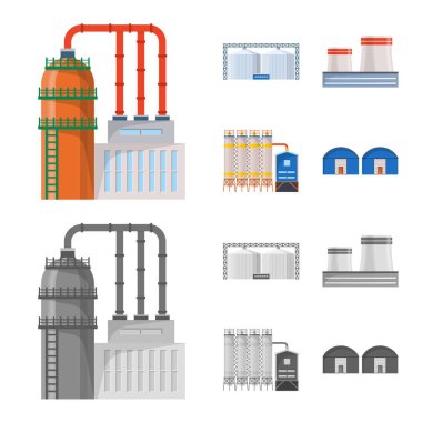 Üretim ve yapısı sembolü yalıtılmış nesne. Üretim ve teknoloji hisse senedi simgesi web için set.