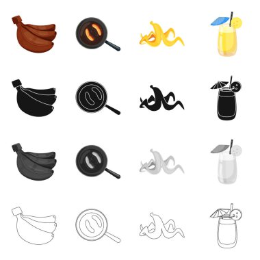 Doğal ve vejetaryen işareti vektör Illustration. Doğal ve yeme hisse senedi vektör çizim seti.