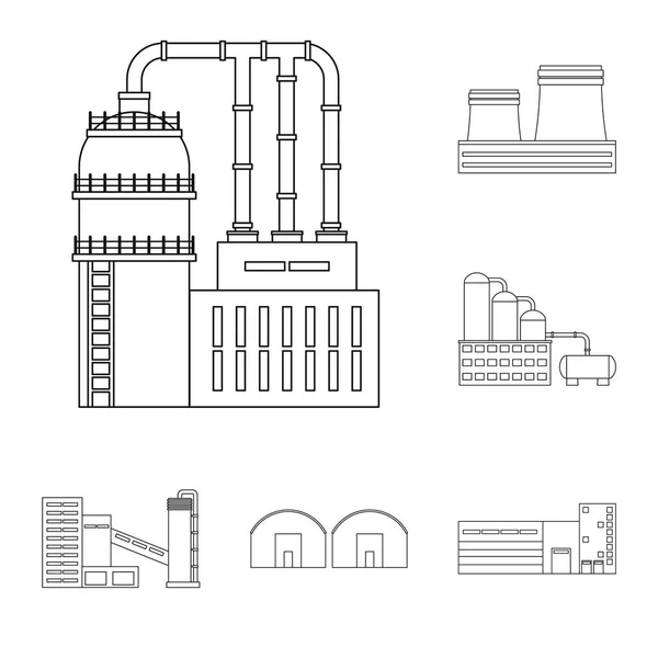 Vektortervezés a gyártás és a cég szimbóluma. Gyártó-és szerkezetgyűjtemény webes. — Stock Vector