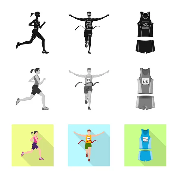 Векторная иллюстрация спорта и символа победителя. Коллекция символов спорта и фитнеса для сети . — стоковый вектор