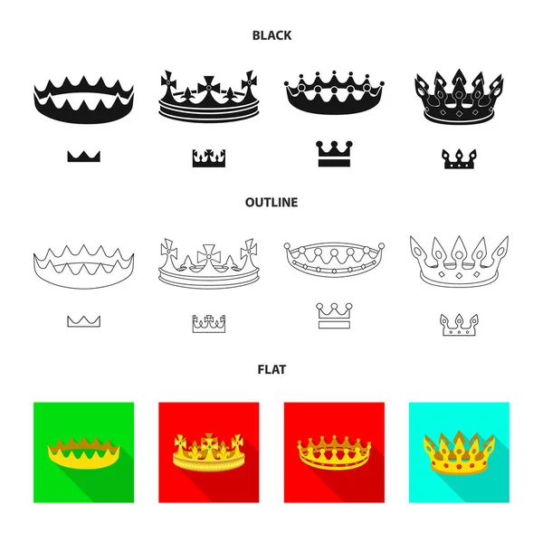 Desenho vetorial de símbolo medieval e nobreza. Coleção de ícone vetorial medieval e monárquico para estoque . — Vetor de Stock
