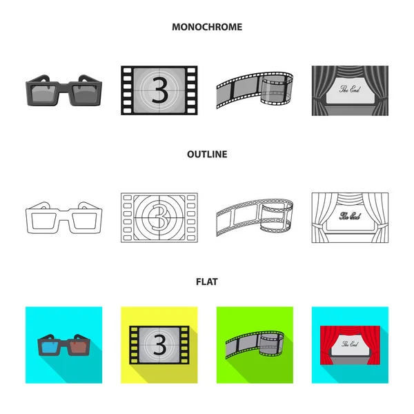Ilustração vetorial de televisão e ícone de filmagem. Coleção de televisão e visualização vetor ícone para estoque . — Vetor de Stock