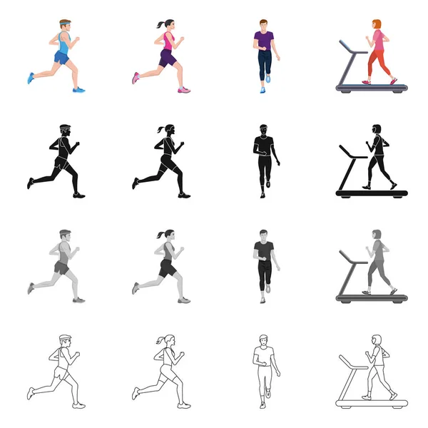 Vektorové ilustrace sportu a vítěz znamení. Sada sport a fitness burzovní symbol pro web. — Stockový vektor