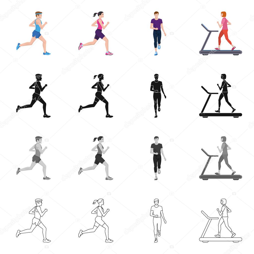 Isolated object of sport  and winner logo. Collection of sport  and fitness  stock vector illustration.