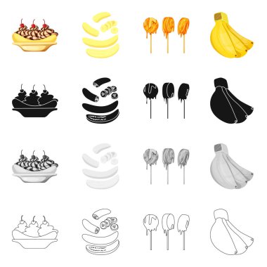 Doğal ve vejetaryen simge vektör Illustration. Hisse senedi için doğal ve yeme vektör simge topluluğu.