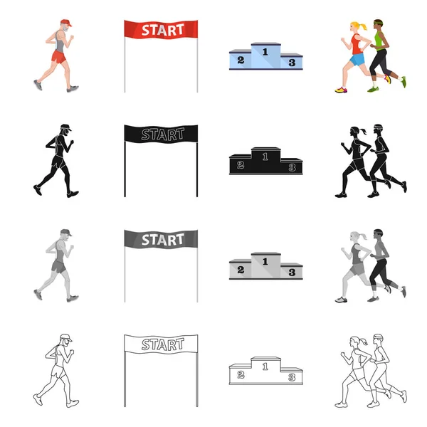 Векторная иллюстрация спорта и символа победителя. Набор векторных иллюстраций для спорта и фитнеса . — стоковый вектор