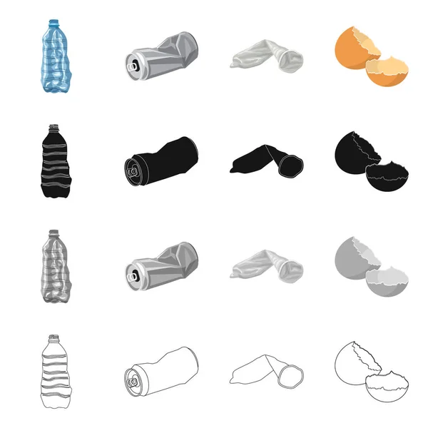Conception vectorielle de vidage et icône de tri. Ensemble de vidange et illustration vectorielle de stock de ferraille . — Image vectorielle