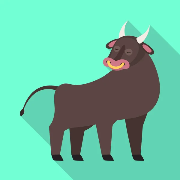 Isolerat objekt av tjur och Ko symbol. Uppsättning av Bull och nötkött Stock symbol för webben. — Stock vektor
