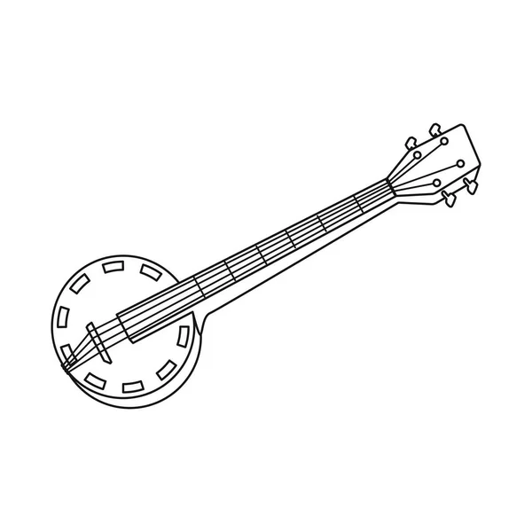 Oggetto isolato di banjo e logo musicale. Set di banjo e stock symbol tradizionale per il web . — Vettoriale Stock