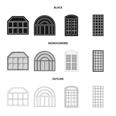 Kapı ve ön logo yalıtılmış nesne. Kapı ve ahşap stok vektör çizim.