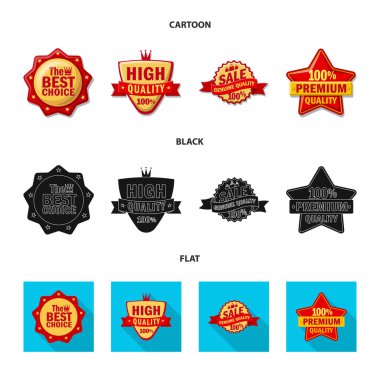 İllüstrasyon işareti amblemi ve rozet vektör. Amblem ve etiket hisse senedi simgesi için web topluluğu.