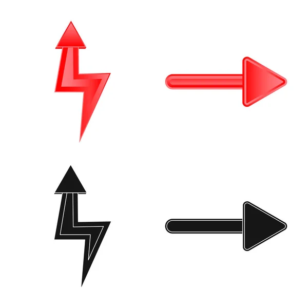 Векторная иллюстрация элемента и логотипа стрелки. Сбор символа элемента и направления запаса для веб . — стоковый вектор
