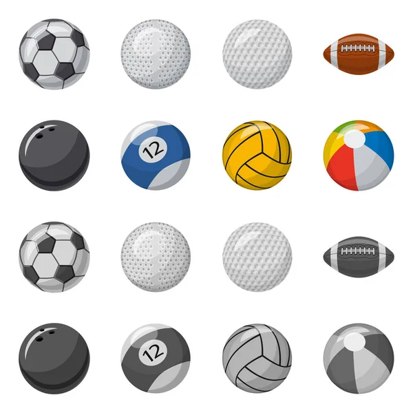 Ilustración vectorial del icono del deporte y la pelota. Colección de deporte y el icono del vector deportivo para la acción . — Vector de stock