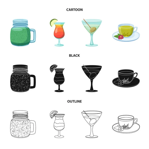 Conception vectorielle de boisson et de bar signe. Ensemble de boisson et symbole de stock de partie pour le Web . — Image vectorielle