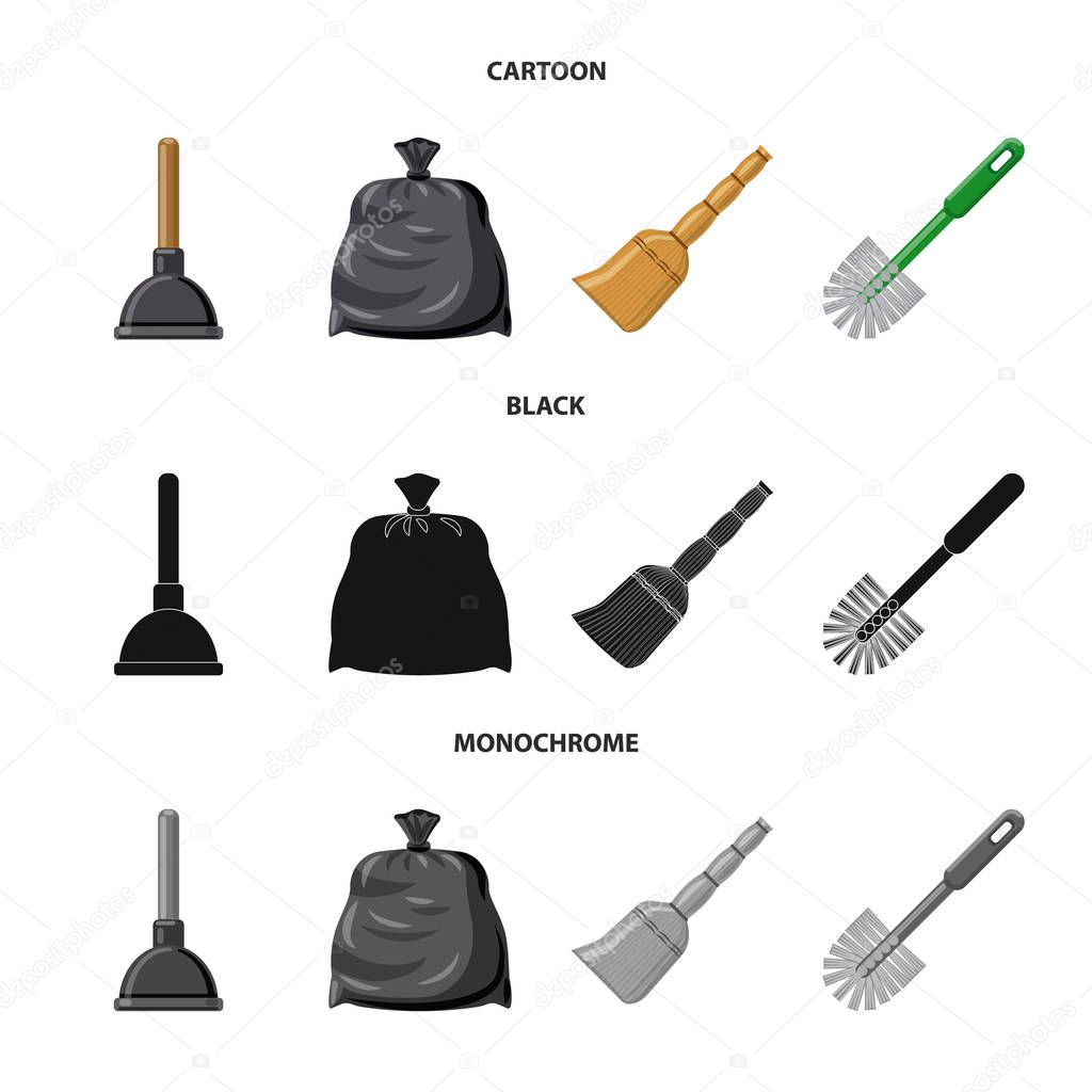 Vector illustration of cleaning and service logo. Collection of cleaning and household vector icon for stock.