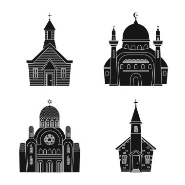 Ev ve cemaat logosu vektör Illustration. Stok için ev ve bina vektör simgesi seti.