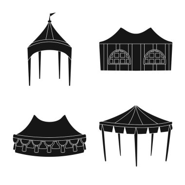 Vektör Illustration açık ve mimari logosu. Stok için açık ve barınak vektör simgesi koleksiyonu.