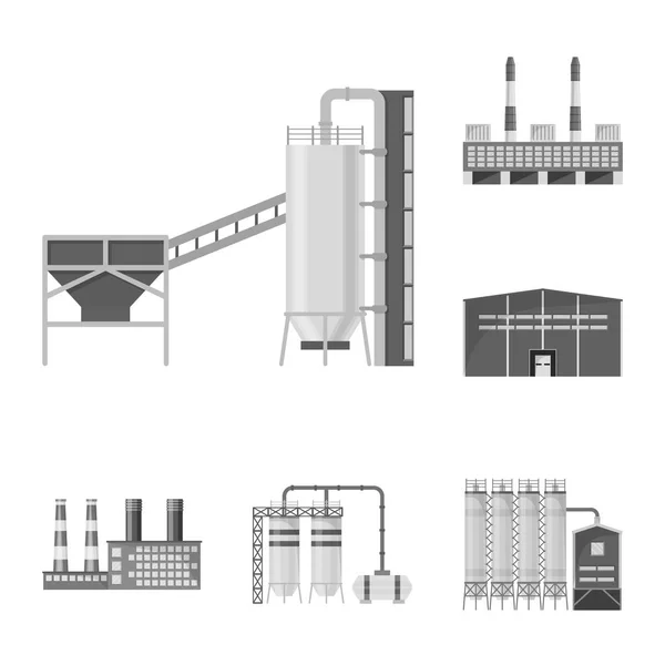 Objeto isolado do sinal da produção e da estrutura. Conjunto de produção e tecnologia ilustração vetor de estoque . —  Vetores de Stock