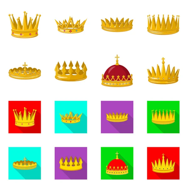 Isolated object of medieval and nobility icon. Collection of medieval and monarchy stock vector illustration. — Stock Vector