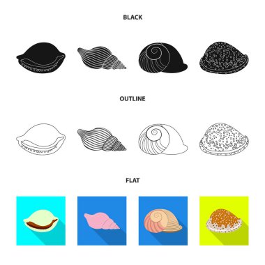 Hayvan ve dekorasyon logo vektör tasarımı. Hisse senedi için hayvan ve okyanus vektör simge topluluğu.
