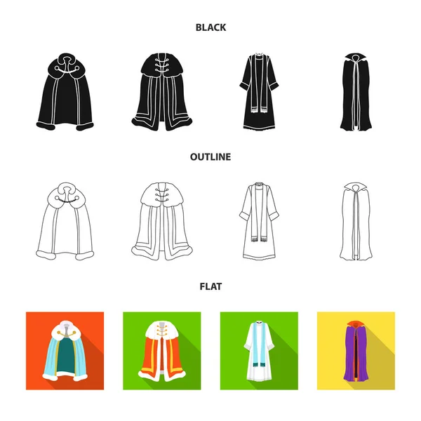Diseño vectorial de material e icono de la ropa. Conjunto de material y prendas de vestir símbolo de tela . — Archivo Imágenes Vectoriales