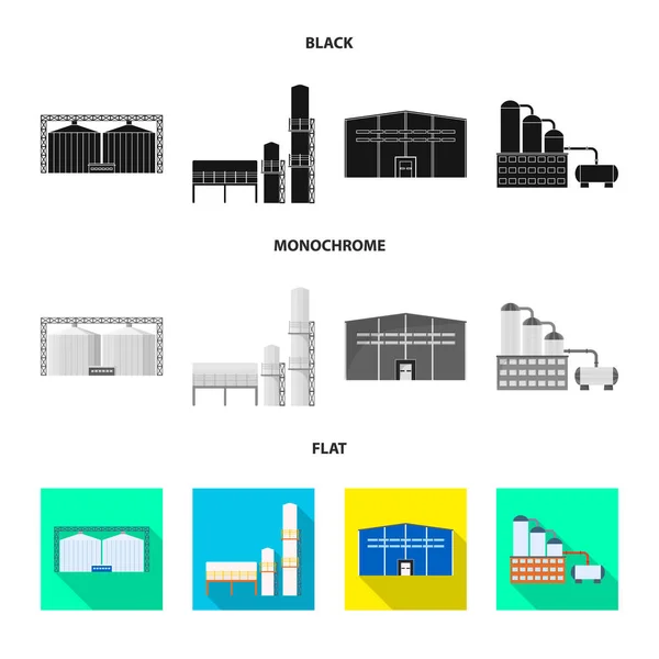 Ilustración vectorial del icono de producción y estructura. Colección de producción y tecnología símbolo de stock para web . — Archivo Imágenes Vectoriales